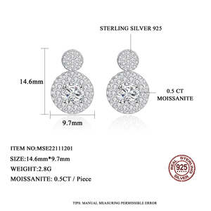 Pendientes de Moissanita de 1 Ct con Elegante Diseño de Gota - Product Image 1