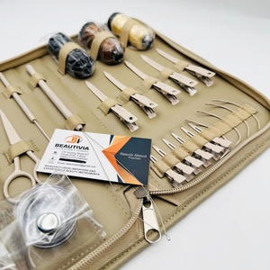 Best Selling Beige Tools Hair Extension Set with Beige Case and Private Label Micro link and Removal Pliers ,Clips <b>Bead</b> & <b>Thread</b> - Product Image 2