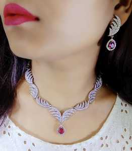 Latest Trending Handmade AD Stones Brass <b>Necklace</b> Set For Weddings Engagements Anniversaries Customise Jewellery - Product Image 6