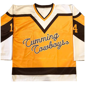 Precio al por mayor: Camiseta de hockey sobre hielo de manga larga 100% poliéster, personalizada con nombre/número impreso en sarga, para jugadores. - Product Image 5