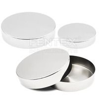 Boîtes de Pétri en acier inoxydable réutilisables certifiées CE pour laboratoire (50x15mm à 90x20mm)