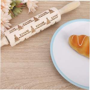 Essential Christmas <b>Baking</b> Tools <b>Set</b> - Wooden Rolling Pin with Cake <b>Baking</b> Supplies for Fondant Pasta and Pastry - Perfect Bakin - Product Image 2