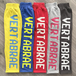 Cotton fleece fabric 280 to 320 GSM breathable material <b>elastic</b> waist custom logo printing Cotton Fleece Sweatpants Production - Product Image 5