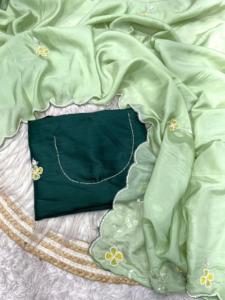 คอลเลกชันของเราชุดส่าหรีผ้าไหมนำเข้าสำหรับงานปาร์ตี้งานแต่งงานสุดพิเศษเทรนด์แฟชั่นล่าสุดสำหรับผู้หญิงเด็กผู้หญิง - Product Image 4