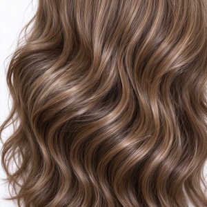 Peluca de Cabello Humano 100%, Color Marrón Lino, Ondas Francesas, Peluca Larga y Ondulada con Frente de Encaje, Aspecto Natural para Mujeres - Product Image 4