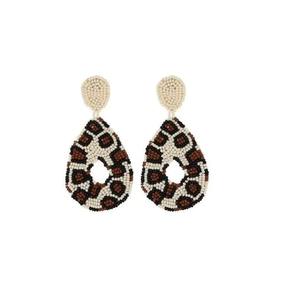 Pendientes de cuentas de semillas bordadas hechas a mano, nuevo Color, forma de abanico, chapado en oro, estilo grueso, accesorio para mujer, pendientes bordados - Product Image 3