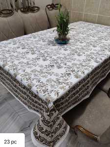 Nappe élégante 100% coton au design floral fabriquée à la main traditionnelle Artisan main bloc impression couverture de Table élégante à la main - Product Image 4