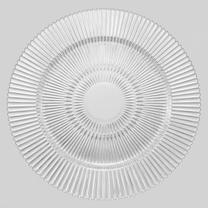 Assiette de présentation élégante en verre transparent pour la décoration de table de mariage, <span class=keywords><strong>plateau</strong></span> de service rond transparent pour événements festifs et hôtels - Product Image 1