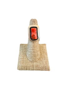 Handmade 925 Sterling Silver <b>Ring</b> Natural Semiprecious Red Coral Gemstone Classic Style <b>Ring</b> for Wedding <b>Engagement</b> Party - Product Image 4