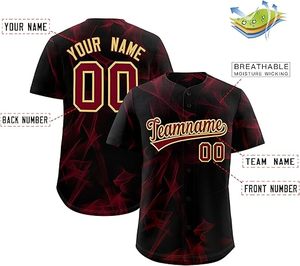 Camisetas de béisbol con botones personalizables para adultos Diseño único Transpirable y fácil de usar - Product Image 2