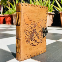 Cahier de croquis vintage en cuir véritable Love Birds 5x7 avec fermeture d'album photo pour hommes et femmes