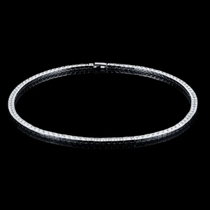 สร้อยคอโซ่เทนนิสทำจากเงินสเตอริ่งประดับเพชรโมอิสประกายระยิบระยับสำหรับใส่ได้ทั้งชายและหญิง - Product Image 2