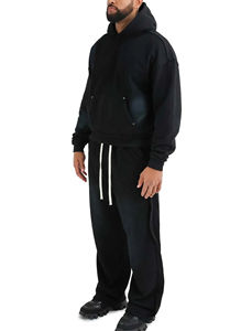 Custom Vintage Lavado ácido desgastado Stacked Flare Chándal Hombre Lavado ácido Pantalones Chándal Tallas grandes 2 piezas Flare Sets - Product Image 4