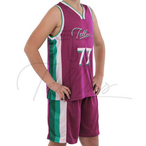 New Design <b>Basketball</b> Uniforms Hot Selling <b>Basketball</b> Wear <b>Kids</b> Quick Dry Sublimated <b>Basketball</b> Uniform Set - Product Image 2