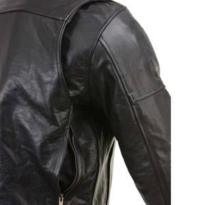 Schwarze Leder-Motorradjacke mit Stehkragen, Reißverschluss und Brusttaschen, Hochwertige Großhandels-Oberbekleidung vom Hersteller - Product Image 5