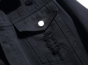 Wholesale 100% Cotton <b>Men's</b> Denim <b>Canvas</b> <b>Jacket</b> <b>Men</b> Custom Print Embroidery logo Streetwear Jeans <b>Jacket</b> for <b>Men</b> - Product Image 4