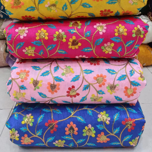 Tela de seda pura Dupion 100% para vestidos de novia, decoración del hogar y uso de prendas de vestir, textura rica, acabado brillante disponible en personalizado - Product Image 1