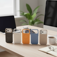 Étui magnétique officiel DAM pour iPhone 13-17 Air Pro Max Series, coque arrière souple en TPU, couleur unie, 2-en-1 TPU+PC, antichoc, design professionnel