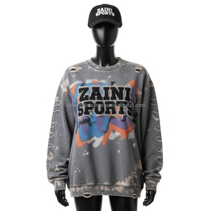 Sudadera de mujer Premium Fleece Tie Dye Effect Streetwear Look Chenille Patch Logo Impresión personalizada Mujeres sudaderas transpirables - Product Image 1