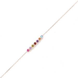 925 Sterling Silver Rose Gold Waterway Charm Bracelet 7-<b>Row</b> Stone Fashion Jewelry - Product Image 3