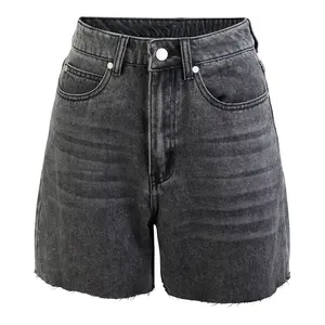 Short en jean taille haute pour femmes à la mode fabriqué au Pakistan pantalon chaud décontracté coupe droite élégant lavé - Product Image 6