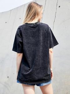 T-shirt unisexe personnalisé streetwear à manches courtes, vintage, délavé à l'acide, vierge, coupe oversize, 100% coton épais - Product Image 6
