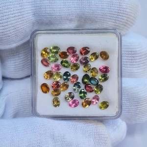 Piedras preciosas sueltas de corte ovalado de turmalina múltiple Natural, lote de 3x4mm para hacer joyas, anillo y cuentas colgantes, precio al por mayor - Product Image 5