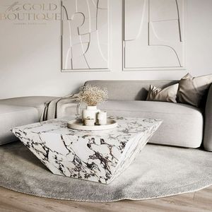 Le plus populaire table d'appoint ronde en bois mdf avec pierre de marbre courbée et facile à assembler ensemble de 2 tables basses gigognes - Product Image 5