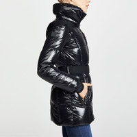 Chaqueta Acolchada Brillante de Alta Calidad al por Mayor, Chaqueta de Invierno Transpirable de Nailon con Estampado de Logotipo Personalizado, Chaqueta Acolchada de Algodón para Mujer