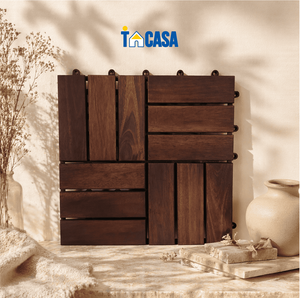 Outdoor <b>Interlocking</b> Wood Deck <b>Tiles</b> 30x30cm Waterproof Balcony <b>Flooring</b> DIY Wooden Garden Patio <b>Tiles</b> Solid Wood Decking - Product Image 3