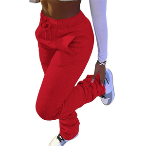 Streetwear empilé Joggers pantalon coton lourd taille haute poches doux fond ample nouvel état femmes pantalons pantalons pour femmes - Product Image 5