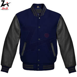 เสื้อแจ็กเก็ตทีมเบสบอลเลตเทอร์แมนแขนหนังวัวขนแกะสีเย็บปะติดออกแบบได้ตามต้องการ - Product Image 4