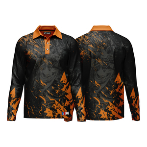 Polos de pesca de manga larga impresos por sublimación de secado rápido de poliéster UV transpirables antibacterianos UPF50 + al por mayor personalizados - Product Image 4