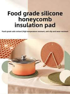 Food-Grade Silicone Honeycomb Heat-Insulating Mat High-Temperature Resistant Pot Pad Non-Slip Scald-Proof <b>Coaster</b> - Product Image 5