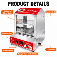 Armoire chauffante commerciale 27L pour hot-dogs, 500W, 110V/220V, en acier inoxydable, pour snack-bars et restaurants - Vente en gros usine