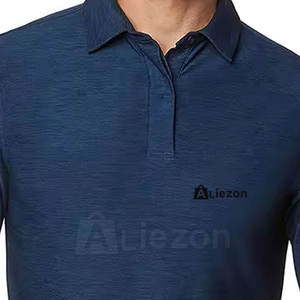 Polos de manga larga para hombre con cierre de botón Polos de manga larga cómodos para ropa de trabajo - Product Image 6