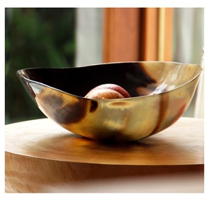 Cuenco de cuerno de búfalo ultra brillante hecho a mano, cuencos decorativos de oficina de lujo para fiestas, Material de cuerno Natural Real - Product Image 2