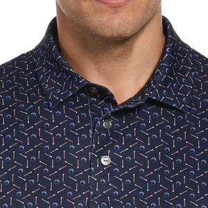 Sublimation personnalisée fabriquée avec un bouton évacuant la transpiration sur le devant, adaptée aux sports de performance, maillot de golf à manches courtes pour hommes - Product Image 5