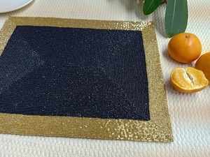 Luxury <b>Seed</b> Beads Embroidery Placemat for Home Restaurants & Hotels-Eco-Friendly Customizable - Product Image 4