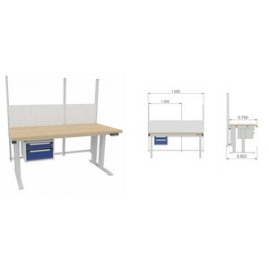 Banco da lavoro Multi4Motion regolabile in altezza con dimensioni 1695 x 700 x 700-1200 mm capacità di carico 500 kg - Product Image 1