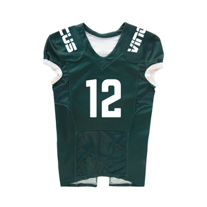 Camiseta de fútbol americano de último diseño para hombre, camiseta de poliéster con ajuste cuadrado, ropa de calle transpirable corta, malla de gran tamaño - Product Image 1