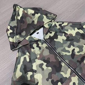 Sudadera con capucha de invierno para hombre con estampado personalizado sublimado Dtg doble cremallera de gran tamaño camuflaje polar transpirable Unisex - Product Image 2