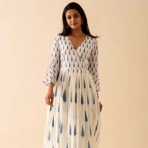 Gran oferta, vestidos largos bohemios largos cómodos para mujer, diseñador hecho a mano, artículos personalizados sólidos, cintura, botón Natural - Product Image 1