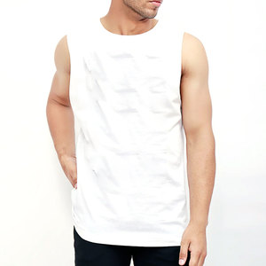 เสื้อกล้ามออกกำลังกายสำหรับผู้ชายเสื้อคอกลมผ้าคอตตอนสำหรับออกกำลังกายแห้งเร็วเสื้อผ้าออกกำลังกายแห้งเร็วสไตล์สตรีทสไตล์100% ใหม่ - Product Image 1