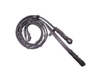 Durable Soft Leather 16 MM Soft <b>Rubber</b> Reins W/hand <b>Stopper</b> & Martingale <b>Stopper</b> Available in Cheap Price Soft Leather Reins - Product Image 1