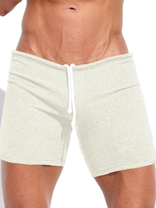 Meilleure vente hommes grande taille été décontracté Shorts Anti-rides respirant 3 points Sexy laçage solide impression numérique 100% coton - Product Image 3