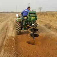 Tracteur agricole sol monté jardin terre tarière creuser perceuse poste tracteur pelle trou
