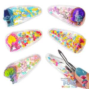 Accessoires pour cheveux Trolls Worlds, 6 pinces à cheveux à confettis, 150 unités, carton en gros, livraison gratuite, collection officielle sous licence HER - Product Image 2