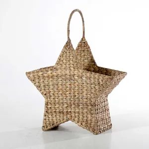 Fruit storage basket with star shaped Natural seagrass storage basket with handle wholesale from Vietnam