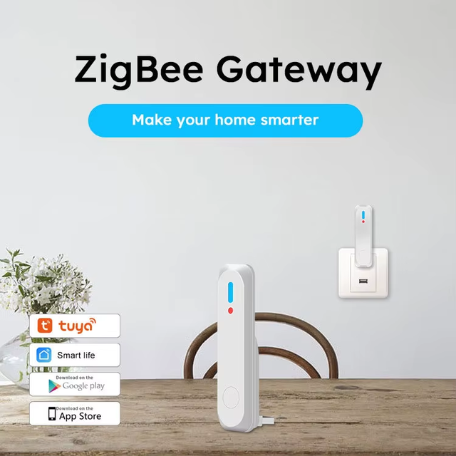 Tuya ZigBee Hub WiFi USB Smart Gateway Stable Voice Remote Control with Time Scheduling Smart Life App Works Alexa Google Home